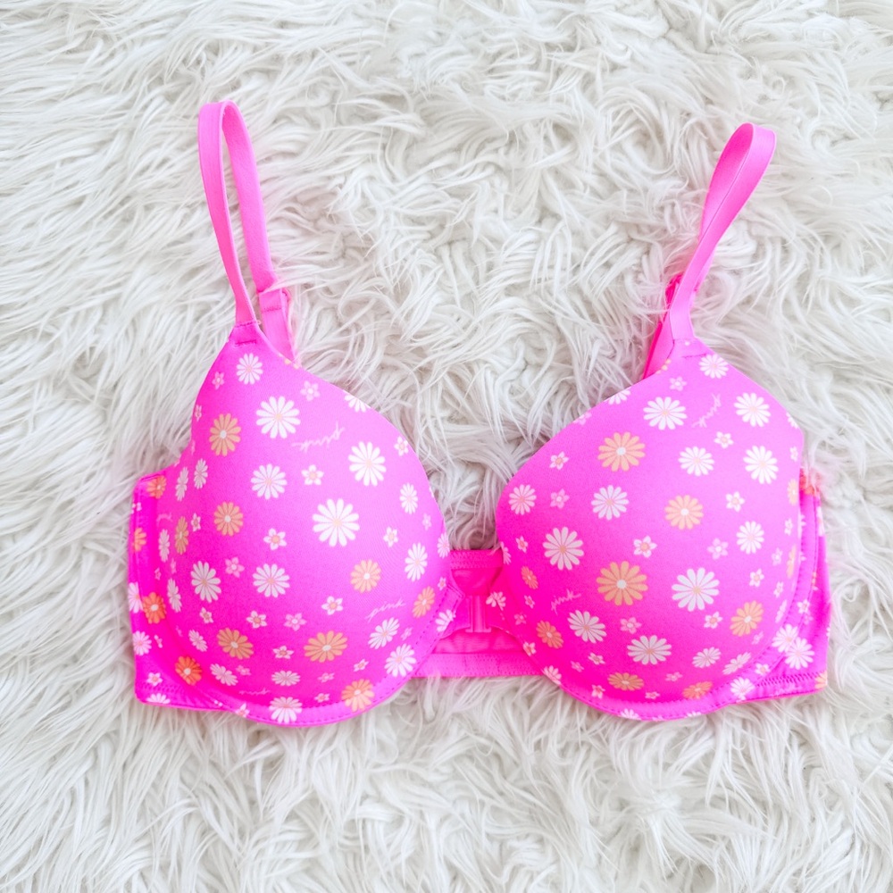 Victoria’s Secret Pink Daisy Front Close Bra 36D